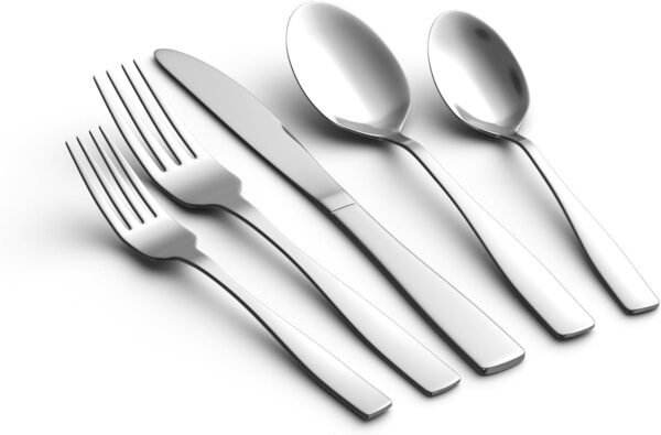 HIKAA 20PCS Silverware Set, Modern Flatware Set Service for 4