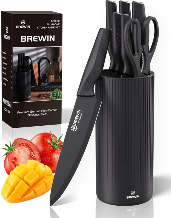 Knife Set, Brewin Kitchen Knife Set, Knives Set for Kitchen, Universal Knife Block