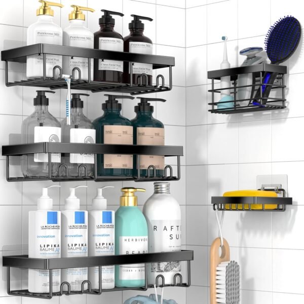 Moforoco Adhesive Shower Caddy Organizer Shelves Rack