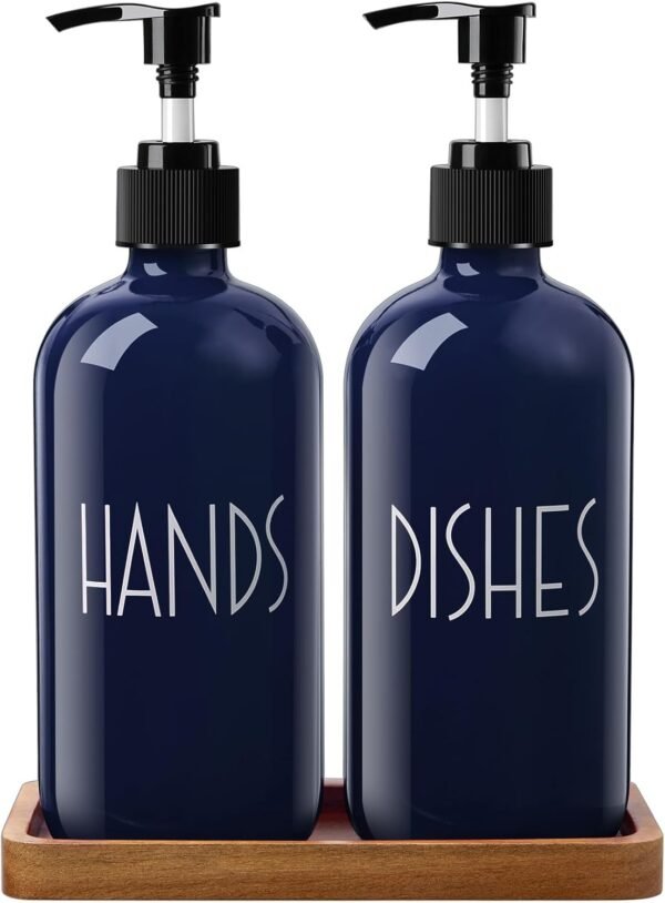 Navy Blue Dish Soap Dispenser for Kitchen